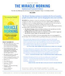 The Miracle Morning Sell Sheet cover