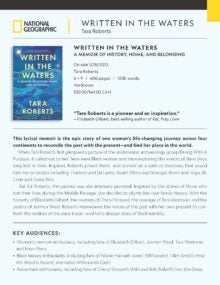 Written in the Waters Sell Sheet cover