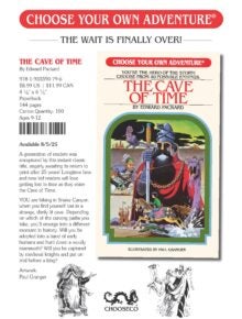 Choose Your Own Adventure The Cave of Time Sell Sheet cover